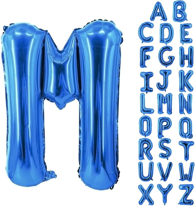 Letter Balloons 40 Inch Blue Giant Alphabet Balloons Letter M | Foil Mylar Big by YUNSHANGMO