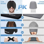 Cold Head Cap, Ice Head Hat, Compressed Ice Head Wrap Wearable Comfortable &Strechable-Black