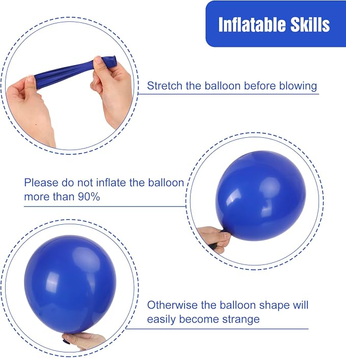RUBFAC Blue Balloons Different Sizes Royal Blue Balloon Arch Kit 154pcs | - Image 3