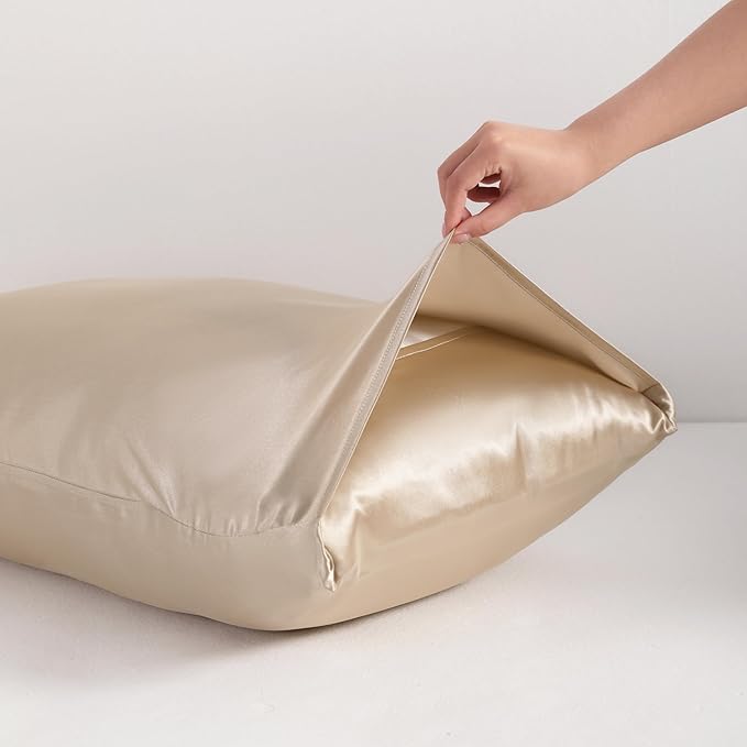 NTBAY 12 Pack Satin Standard Pillowcases for Hair and Skin, Luxurious and Silky Pillow Cases with Envelope Closure, 20 x 26 Inches, Taupe