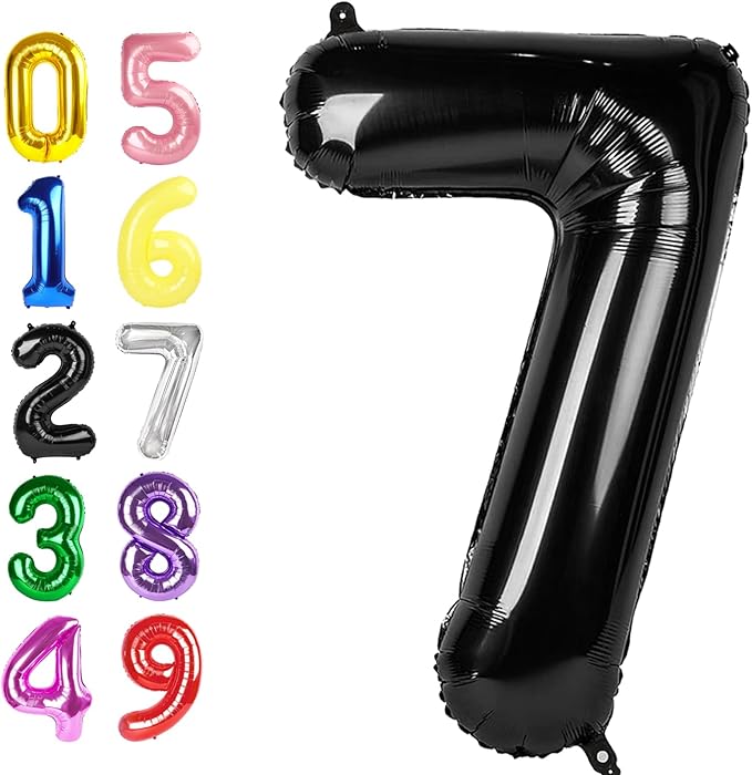 Number Balloons 40 Inch Black 6 Balloon by Argthjy