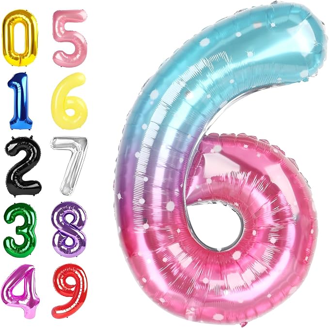 Number Balloons 40 Inch Pink Blue Purple 5 Balloon by Argthjy