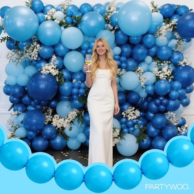 PartyWoo Light Blue Linking Balloons 100pcs 6 Inch Blue Link Balloons | - Image 8