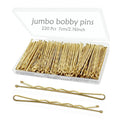 YINGFENG 220pcs Large Gold Bobby Pins for Women, 2.76 Inch Jumbo Hair Pins, Long Hair Clips Bulk with Box, Reusable Non Slip Hairpins Kit, Big Hair clips Great for Thick Hair