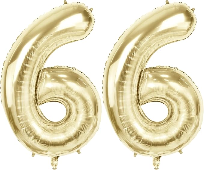 Number 66 Balloons for 66th Birthday Party Decorations, 40 Inch 0-100 by Joycard