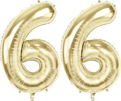 Number 66 Balloons for 66th Birthday Party Decorations, 40 Inch 0-100 by Joycard