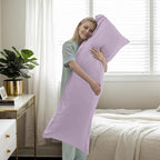 TELUS Body Cooling Pillow Cases Cover, Bamboo Rayon Pillowcases with Zipper Closure, Cool and Breathable Pillow Cover for Hot Sleepers and Night Sweats, 20x54 inches, Purple