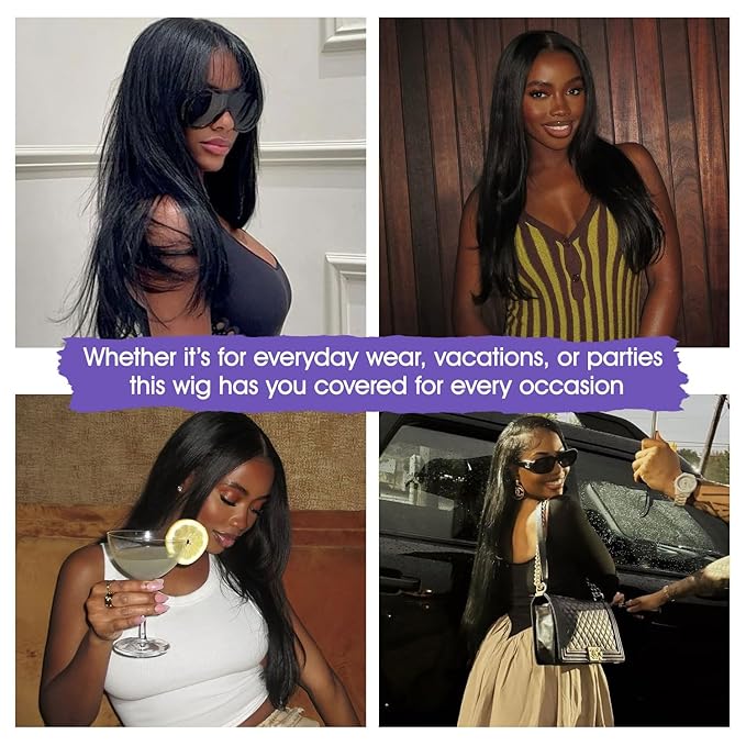 Lemoda Straight SKINLIKE Real HD 13x4 Full Lace Frontal Wigs 210% Density 15A Brazilian Straight Virgin Human Hair Lace Front Wig 22inch Invisible 0.1mm Ultra-thin Frayed Ends Tiny Knots