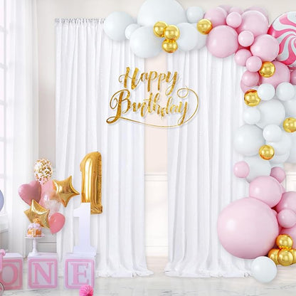 White Sequin Backdrop 2 Panels Curtains 2FTx8FT Glitter Party Backdrop | - Image 2