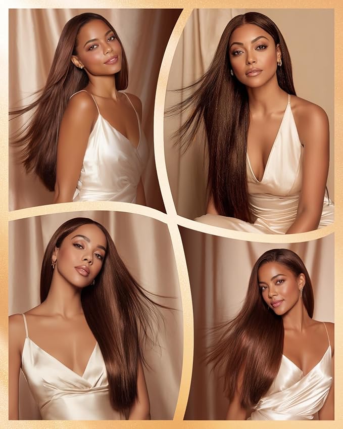 Arabella 13x6 Chocolate Brown Glueless Wigs Human Hair Pre Plucked Pre Cut 13x6 Ear to Ear Full HD Lace Front Wigs Human Hair 210% Density 4# Brown Straight Wig Drawstring Wig Human Hair 26 Inch