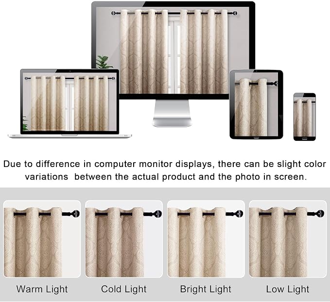 DWCN Ombre Blackout Curtains for Bedroom - Image 6