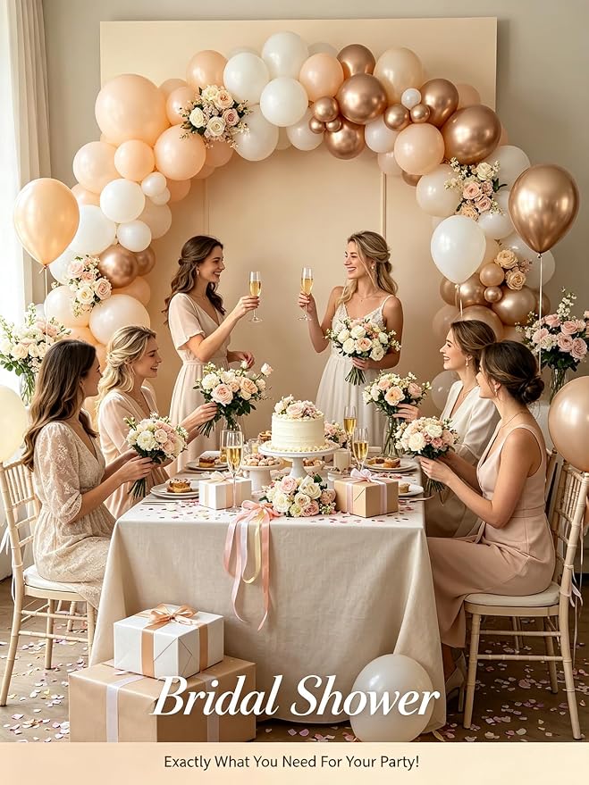 Beige Champagne Gold Balloons 60 Pcs 12 Inch Cream Tan Nude Neutral Latex - Image 9