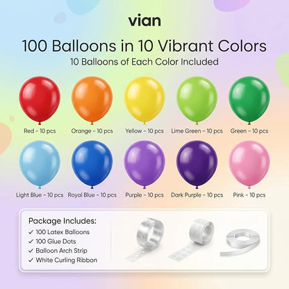 Balloons 100 Pack 12 Inch – Latex Party Balloons - Image 2
