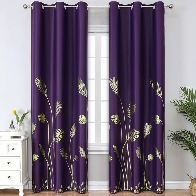 Purple Blackout Curtains for Dining Room by ESTELARTEXTILER
