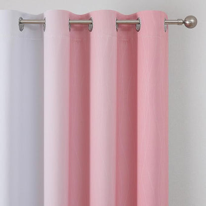 Pink and Greyish White Ombre Blackout Curtains 72 Inch Long - Image 4