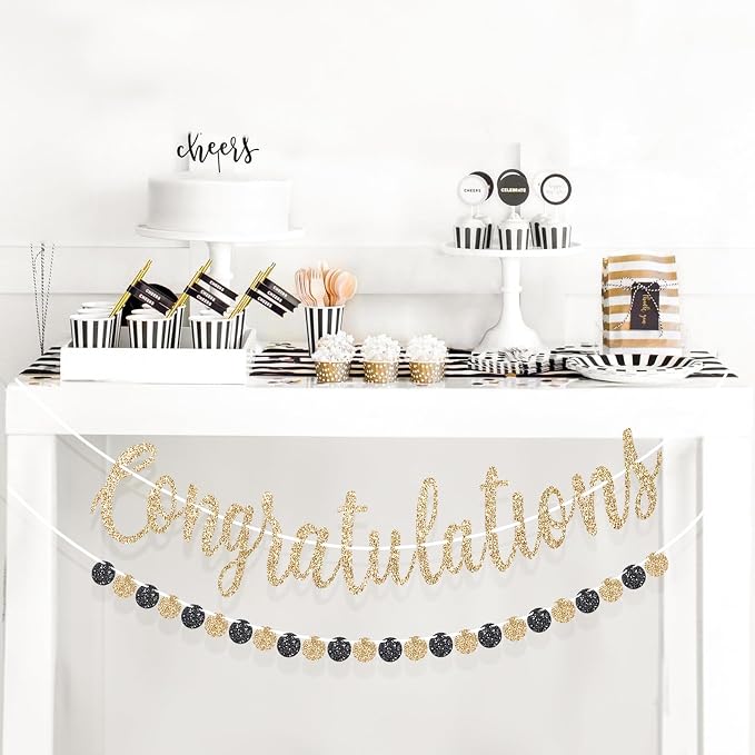 jijAcraft Congratulation Graduation Banner, Pre-strung Congratulation Party - Image 7