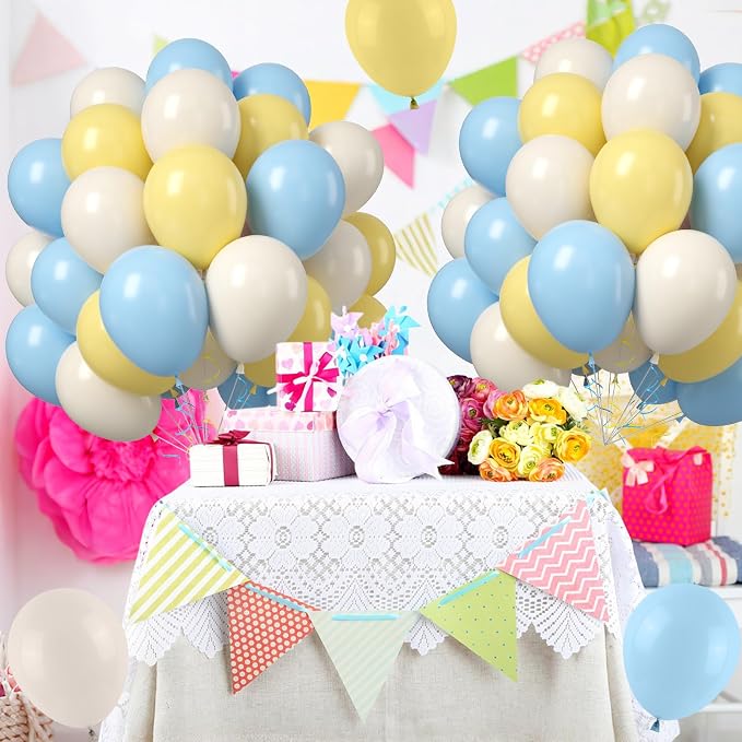 Pastel Blue Yellow Balloons - Image 5
