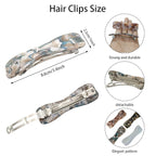 Hair Clips for Women,3.5 Inch Acetate Medium Hair Claw Clips for Women Thin Thick Curly Hair,Strong Hold No Slip Grip,French Classic Multicolor Barrettes Hair （Blue Marble Bow）