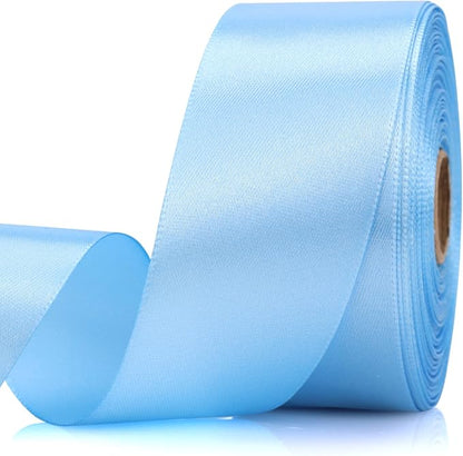 1-1/2 Inch 30 Yards Sky Blue Solid Satin Ribbon by Unknown