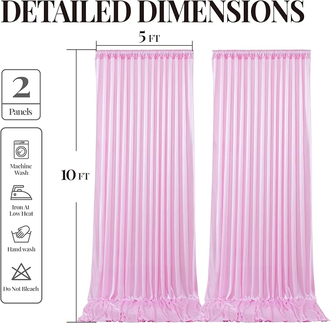 10x10ft Pink Glitter Backdrop Curtain - Image 9