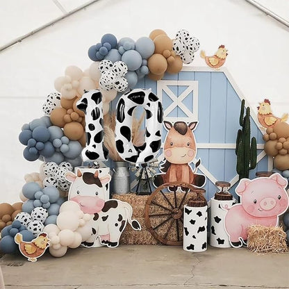 40 Inch Cow Print Number 10 Balloon, Large Black & White Mylar Foil Number - Image 2