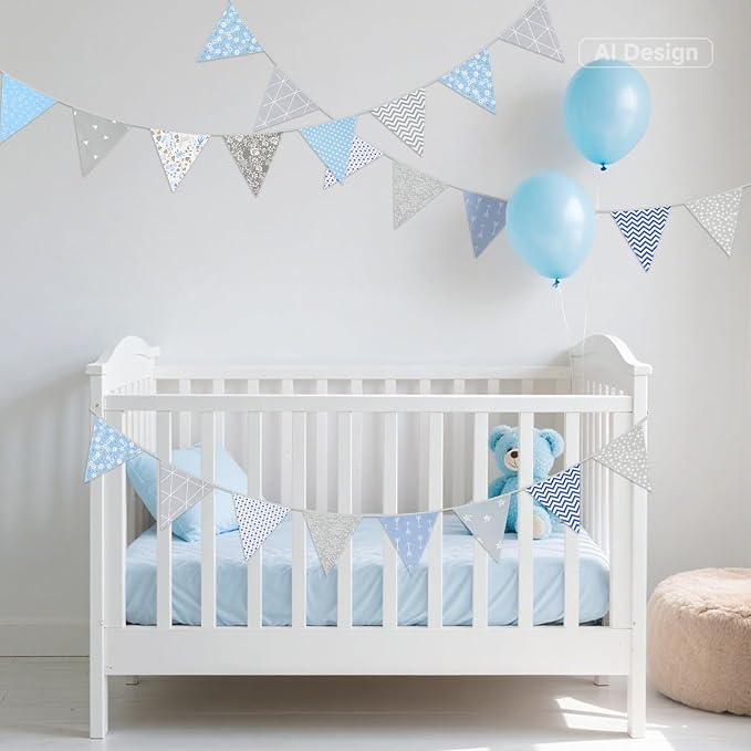 G2PLUS 39Ft Triangle Bunting Banner, Baby Shower, Room Decor - Image 5
