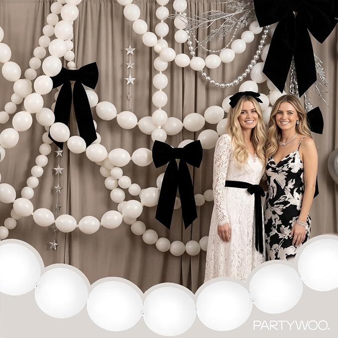 PartyWoo White Linking Balloons 100pcs 6 Inch White Link Balloons | - Image 2
