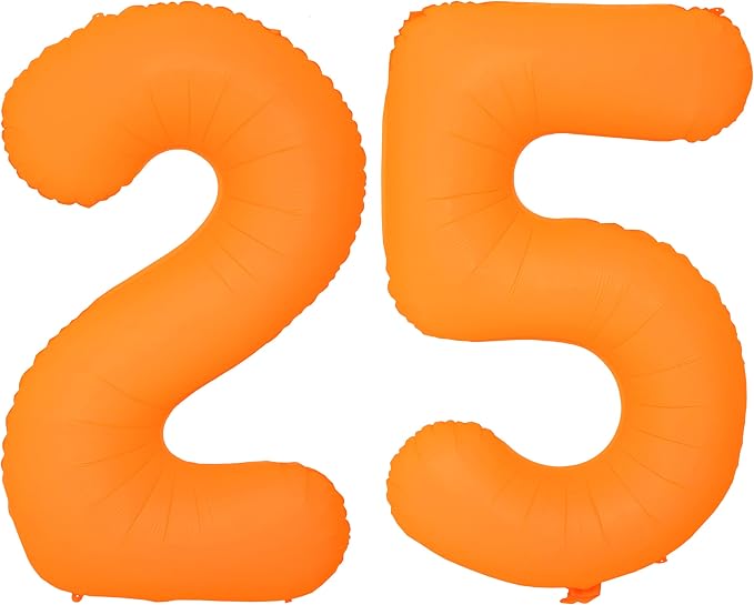 Orange Birthday Number 25 Balloon 40IN Fluorescent Orange 52 Balloon | by YOIOZAIZAI