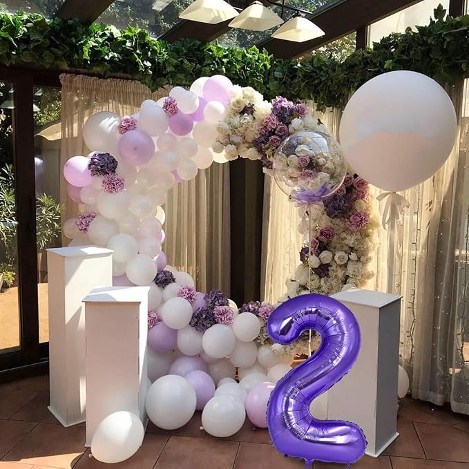 TONIFUL 40 Inch Purple Large Numbers Balloon 0-9 Birthday Party Decor, Foil - Image 4