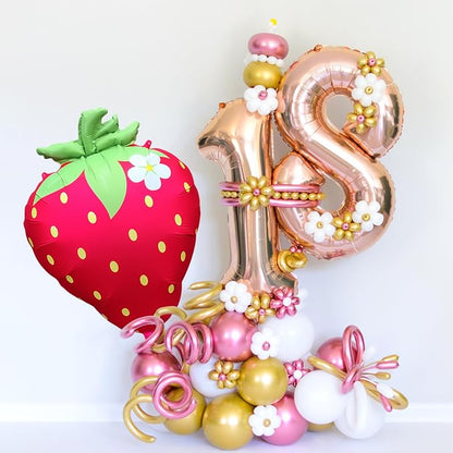 Strawberry Balloons 18" 4Pcs - Image 6