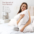 100% Silk Pillow Cases 2 Pack Queen Size Mulberry Silk Pillowcase for Hair and Skin Set of 2 Highest Grade 6A Silk Soft Breathable Cooling with Hidden Zipper, White