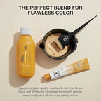 GK HAIR Global Keratin Natural 9 Very Light Blonde Hair Color Cream Tube (3.4 Fl Oz/100ml) + 20 Volume Developer (5 Fl Oz/150ml) - Professional Permanent Long Lasting Toner Dye