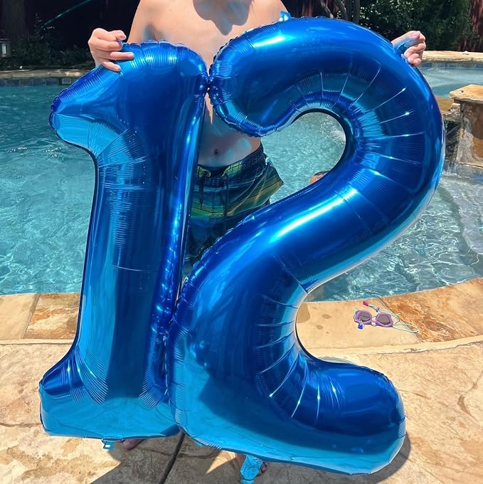 1 Balloon Numbers Birthday Decorations, 40In Navy Blue Balloons - Image 2