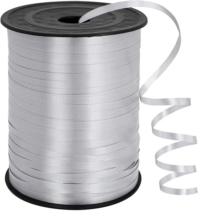 500 Yards Silver White Curling Ribbon Balloon Ribbon Balloon Stringfor Wedding by Gliberli