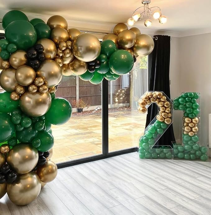 Green and Gold Balloons Arch Kit - Image 6