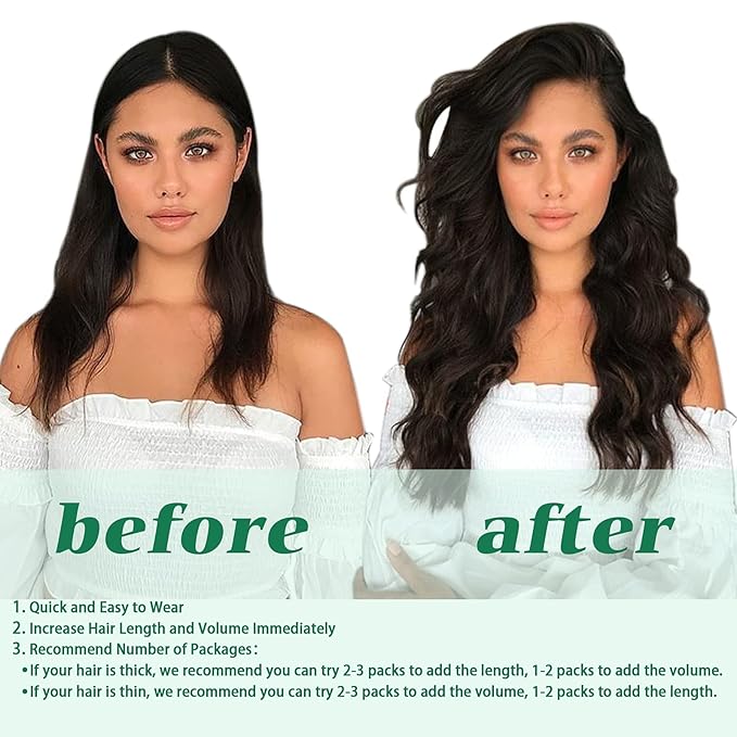 GOO GOO Clip in Hair Extensions Real Human Hair, Remy Human Hair Extensions Clip ins for Women, Natural Human Hair, 14inch 120g 7Pcs, 2 Dark Brown
