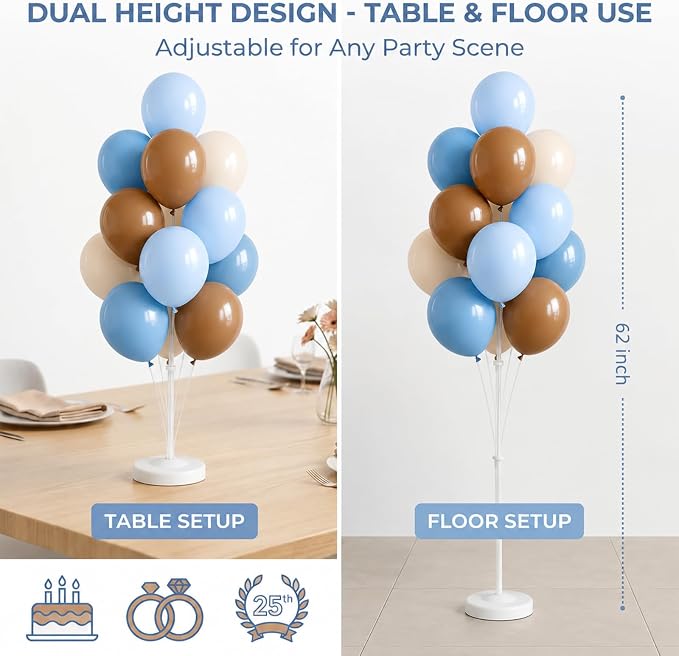 Blue Brown 10” Balloons Column Kit - Image 4
