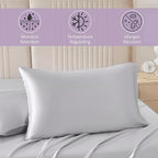 Mulberry Park 30 Momme Silk Pillowcase - Pure Silk Pillowcase for Hair and Skin, Grade 6A Charmeuse Weave Mulberry Real Silk Pillowcase for Luxury Night Sleep - 1 Pc Silver (Standard 20'' x 26'')