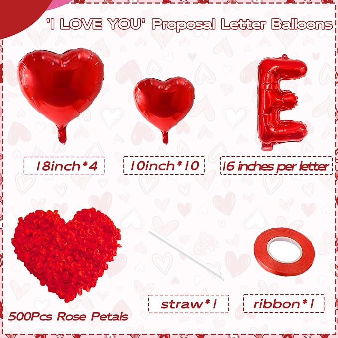 I Love You Balloons and Heart Balloons - Image 2