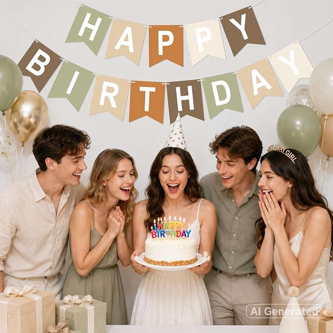 Happy Birthday Banner Birthday Party Banner NO DIY Happy Birthday Sign | - Image 5
