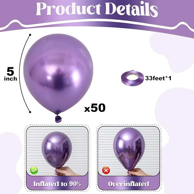 Metallic Purple Balloons - Image 3