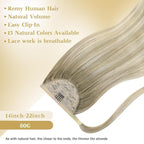 Ve Sunny Hair Extensions Ponytail Real Human Hair Wrap Around Clip in Ponytail Hair Extensions Straight Extensions Human Hair for Women Ash Grey Balayage Platinum Blonde 20inch 80G