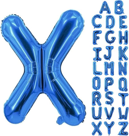 Letter Balloons 40 Inch Blue Giant Alphabet Balloons Letter X | Foil Mylar Big by YUNSHANGMO