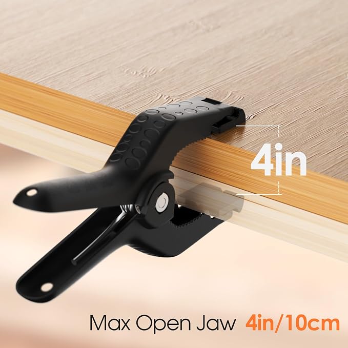 Spring Clamps Heavy Duty, 9in Plastic Backdrop Clips, 6 Pack Black | Strong - Image 3