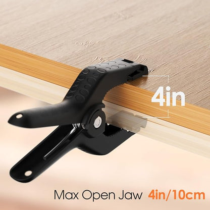 Spring Clamps Heavy Duty, 9in Plastic Backdrop Clips, 6 Pack Black | Strong - Image 3