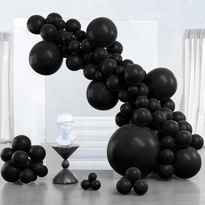 PartyWoo Black Balloons 100pcs Different Sizes of 36 18 12 10 5 Inch | Balloons by PartyWoo