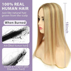 Real Human Hair Toppers for Women #TLQ, 3x5 Inch Injected Silk Base 130% Density 18 Inch Length Hair Toppers