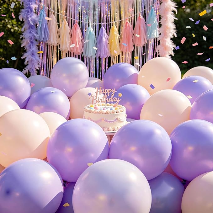 100pcs Pastel Purple Latex Balloons 12 inch | Lavender Light Purple Lilac - Image 6