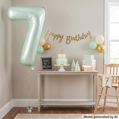 40 Inch Olive Green Number 7 Foil Balloon - Image 5