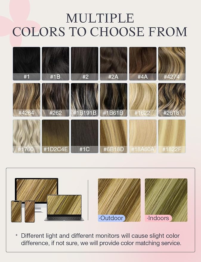 DOORES Invisi Edge Tape in Hair Extensions, Medium Brown Highlighted Dirty Blonde 10 Injection Tape-ins with 10 Injection Tape-ins 50g 24 Inch, Injected Tape in Extensions